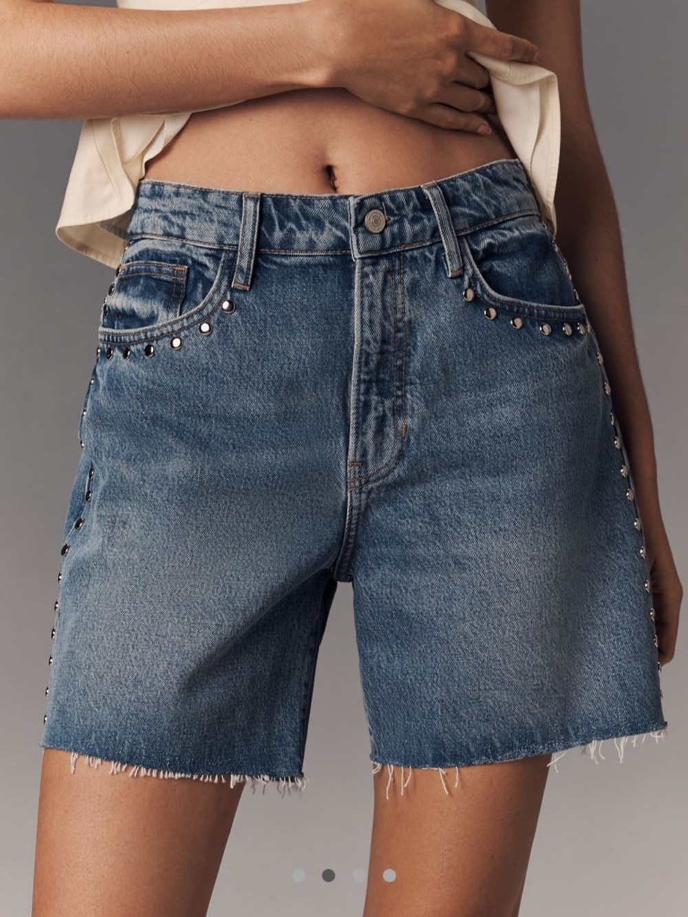 Reformation Raye Jean Shorts Studded